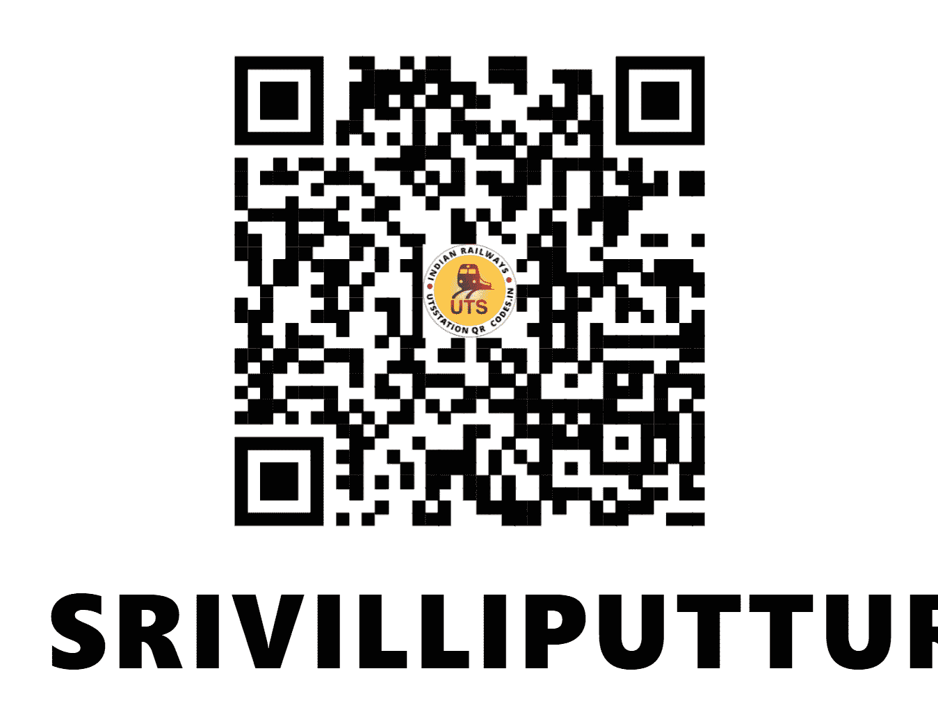 UTS QR Code for SRIVILLIPUTTUR - SVPR (SR - TAMIL NADU)